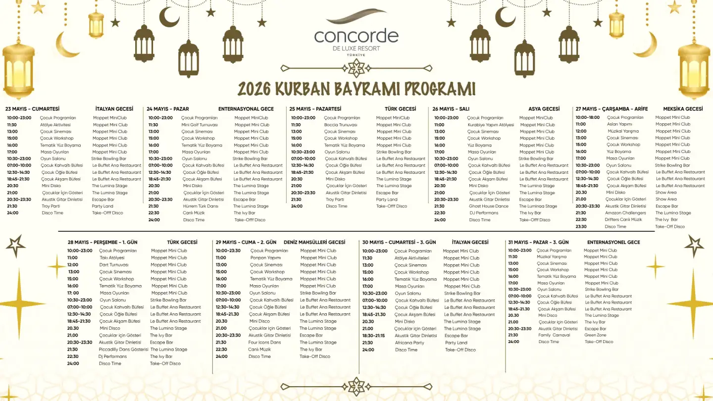Kurban Bayramı Programı